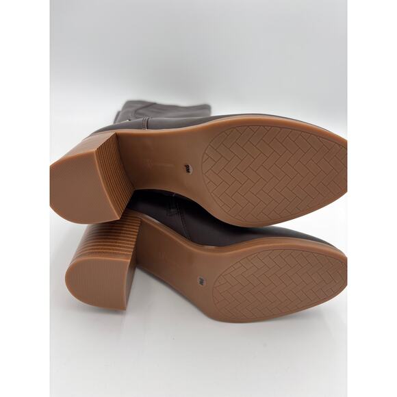 Giani Bernini Odettee Memory Foam Block Heel Knee High Riding Boots Size 9 Brown - Picture 6 of 8